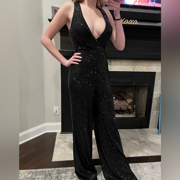 Sequin Prom Pageant Formal Jumper - Picture 2 of 6